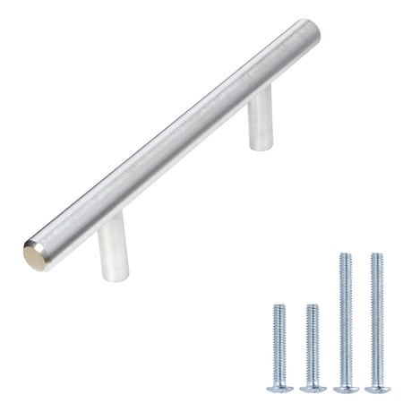 South Main Hardware 3 in. (76.2 mm) Stainless Steel Slim-Style Modern Euro Bar Cabinet Pull (10PK) SH603-SS-10